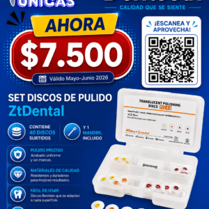 Set Discos de Pulido ZtDental – 40 Discos + 1 Mandril (Translucent Polishing Discs)